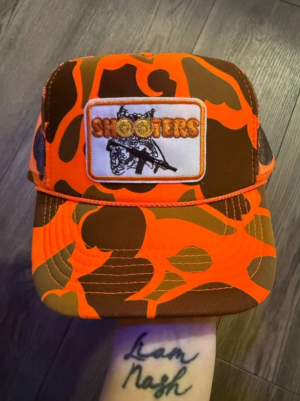 Shooters Vintage Inspired Camo Trucker Hat Blaze Orange Snapback NEW